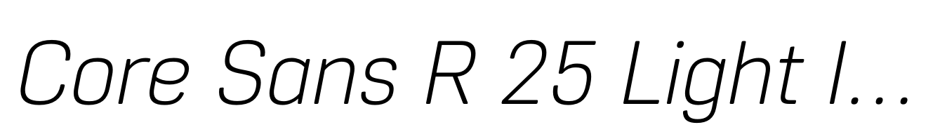 Core Sans R 25 Light Italic